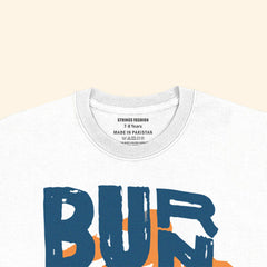 BURN FATE NOTE OIL PRINTED WHITE JUNIOR BOYS T.SHIRT