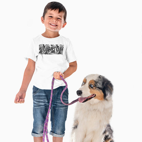 NON STOP PRINTED WHITE JUNIOR BOYS T-SHIRT
