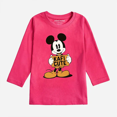 KAFI CUTE PARADISE PINK GIRLS LONG SLEEVE T-SHIRT