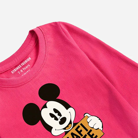 KAFI CUTE PARADISE PINK GIRLS LONG SLEEVE T-SHIRT