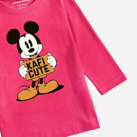 KAFI CUTE PARADISE PINK GIRLS LONG SLEEVE T-SHIRT