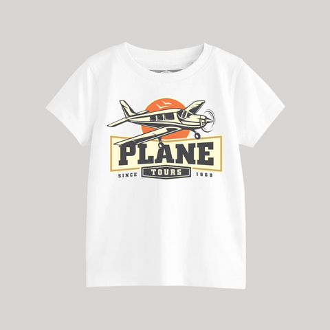 PLANE JUNIOR WHITE COLOR BOYS T.SHIRT