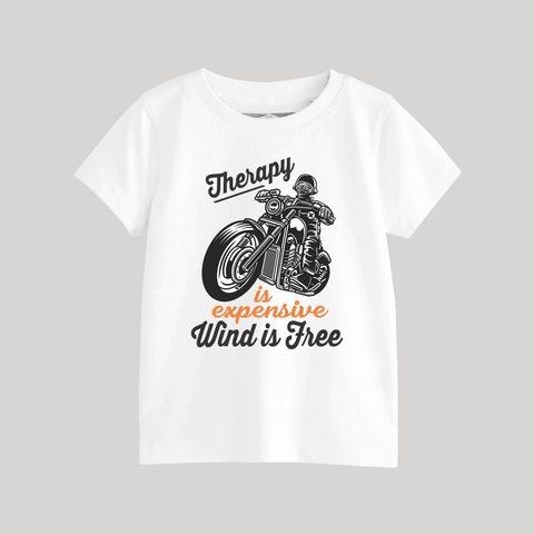 DIGITAL PRINTED BIKE RIDER WHITE JUNIOR BOYS T.SHIRT