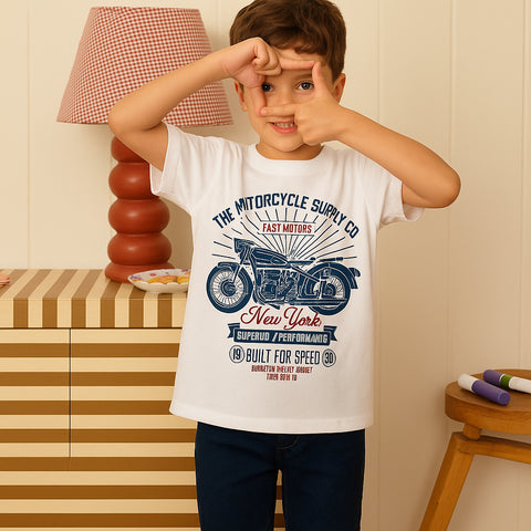 FAST RACER JUNIOR WHITE COLOR BOYS T.SHIRT