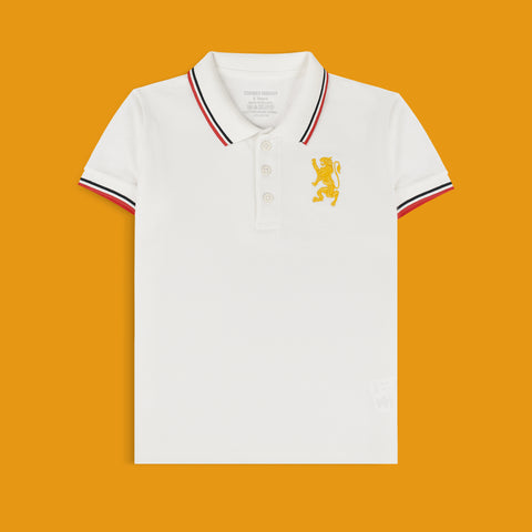 JUNIOR SNOW-WHITE COLOR BOYS SHORT SLEEVE (POLO) T.SHIRT