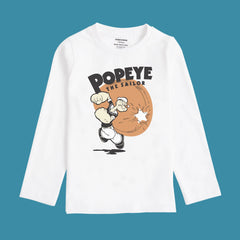 POPEYE WHITE BOYS LONG SLEEVE T.SHIRT